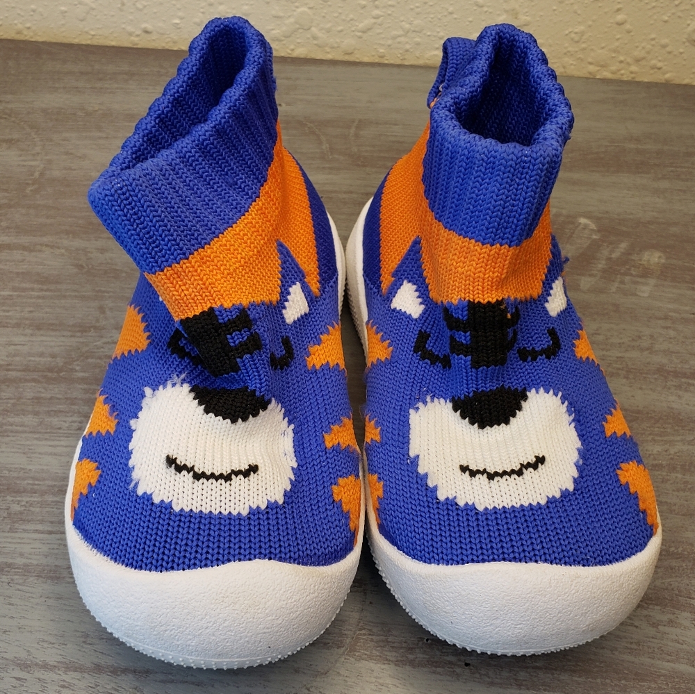 Engtoy Blue and Orange Character Knit Shoes